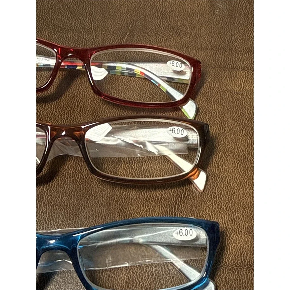 Kerecsen Reading Glasses 4 Pairs Fashion Ladies Readers Spring Hinge +6